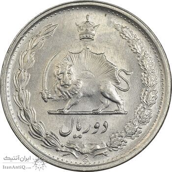 سکه 2 ریال 1349 - AU50 - محمد رضا شاه سکه 2 ریال 1349 - AU50 - محمد رضا شاه