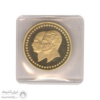 مدال طلا 5 گرمی بانک ملی (دایره) - PF68 - محمد رضا شاه