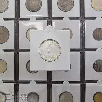سکه 2000 دینار 1334 تصویری - ارور چرخش 135 درجه - MS60 - احمد شاه