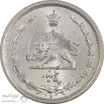 سکه 5 دینار 1310 نیکل - MS65 - رضا شاه