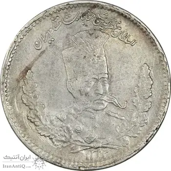 سکه 2000 دینار 1323 تصویری - AU50 - مظفرالدین شاه