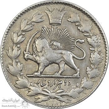 سکه 2000 دینار 1922 ارور تاریخ - صاحبقران - AU50 - ناصرالدین شاه