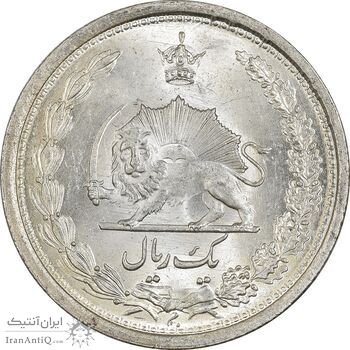 سکه 1 ریال 1313/2 (سورشارژ تاریخ نوع یک) - MS65 - رضا شاه
