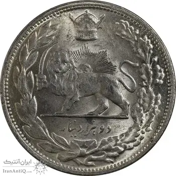 سکه 2000 دینار 1306L تصویری - MS64 - رضا شاه