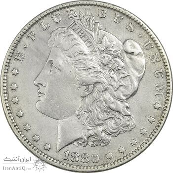 سکه یک دلار 1880o مورگان - AU58 - آمریکا