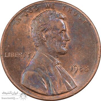 سکه 1 سنت 1988 لینکلن - AU55 - آمریکا