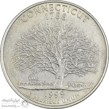 سکه کوارتر دلار 1999D ایالتی (کنکتیکت) - AU58 - آمریکا
