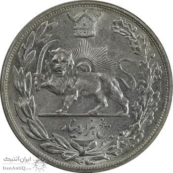 سکه 5000 دینار 1306 تصویری - ضرب هیتون - MS63 - رضا شاه سکه 5000 دینار 1306 تصویری - ضرب هیتون - MS63 - رضا شاه