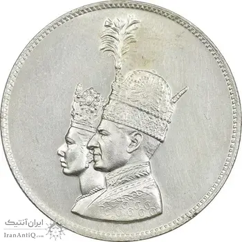مدال نقره جشن تاجگذاری 1346 - MS61 - محمد رضا شاه