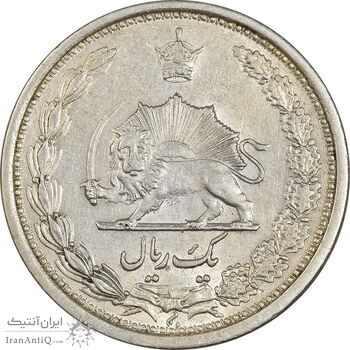 سکه 1 ریال 1313 - 3 تاریخ کج - AU58 - رضا شاه