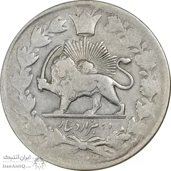 سکه 2000 دینار 1304 صاحبقران - VF30 - ناصرالدین شاه