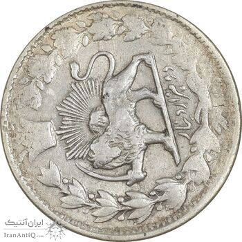 سکه 2000 دینار 1305 صاحبقران (چرخش 100 درجه) - EF45 - ناصرالدین شاه