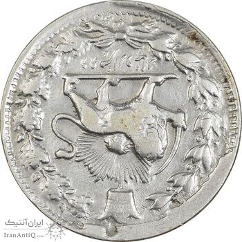 سکه 2000 دینار 1305 صاحبقران (چرخش 180 درجه) - EF40 - ناصرالدین شاه