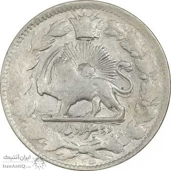سکه 2000 دینار 1305 صاحبقران (مکرر پشت سکه) - EF45 - ناصرالدین شاه