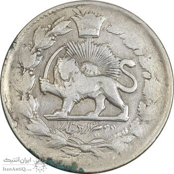 سکه 2000 دینار 1306 (مکرر پشت سکه) - EF45 - ناصرالدین شاه