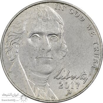 سکه 5 سنت 2017D جفرسون - AU58 - آمریکا