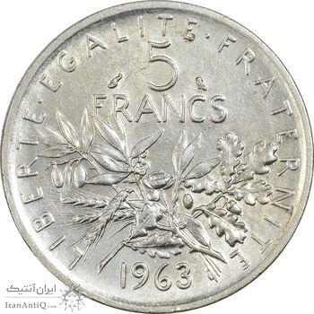 سکه 5 فرانک 1963 جمهوری کنونی - EF45 - فرانسه