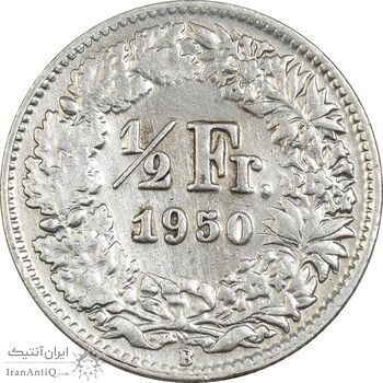 سکه 1/2 فرانک 1950 دولت فدرال - EF45 - سوئیس سکه 1/2 فرانک 1950 دولت فدرال - EF45 - سوئیس