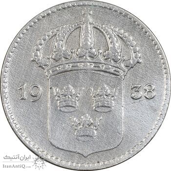 سکه 10 اوره 1938 گوستاو پنجم - EF40 - سوئد