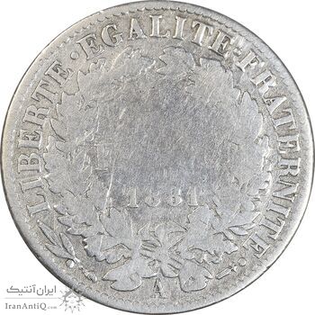 سکه 1 فرانک 1881 جمهوری سوم - VF35 - فرانسه