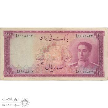 اسکناس 100 ریال سری سوم - تک - VF30 - محمد رضا شاه