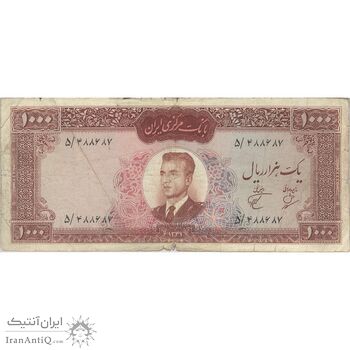 اسکناس 1000 ریال 1341 - تک - VF20 - محمد رضا شاه