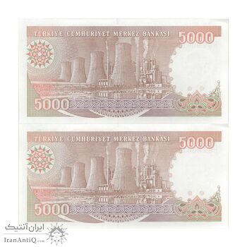 اسکناس 5000 لیره بدون تاریخ (1990) جمهوری - جفت - UNC63 - ترکیه