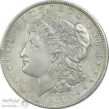 سکه یک دلار 1921 مورگان - AU55 - آمریکا