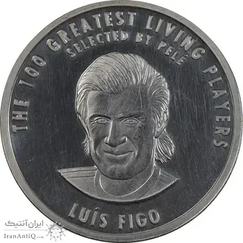 مدال نقره یادبود 100 سالگی فیفا 2004 - PF62 - لوئیس فیگو