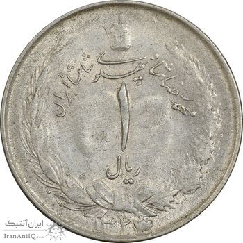 سکه 1 ریال 1323/2 نقره - سورشارژ تاریخ - نوع دو - AU58 - محمد رضا شاه