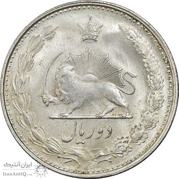 سکه 2 ریال 1323/2 (سورشارژ تاریخ) نوع یک - MS63 - محمد رضا شاه