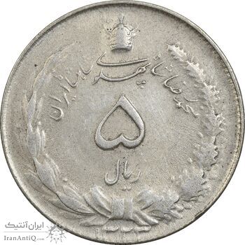 سکه 5 ریال 1323 - EF45 - محمد رضا شاه