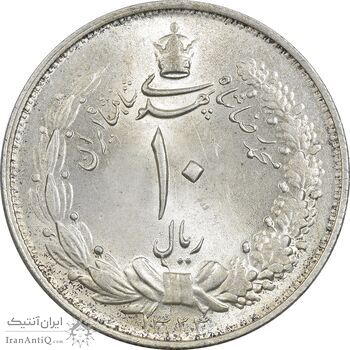 سکه 10 ریال 1323 - MS64 - محمد رضا شاه