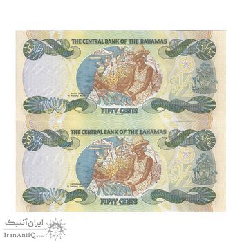 اسکناس 50 سنت 2001 الیزابت دوم - جفت - UNC64 - باهاما