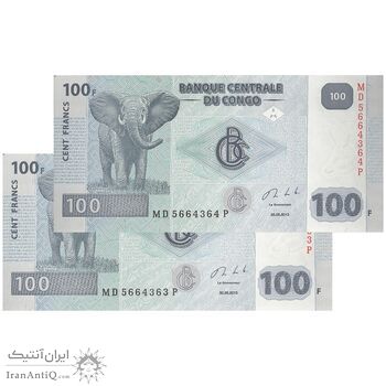 اسکناس 100 فرانک 2013 جمهوری دموکراتیک - جفت - UNC63 - کنگو