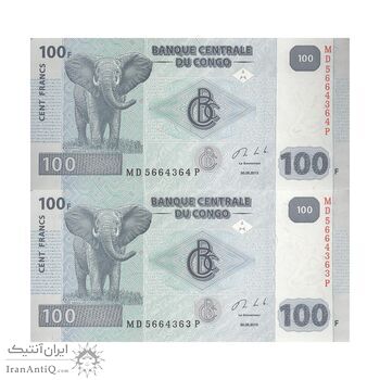 اسکناس 100 فرانک 2013 جمهوری دموکراتیک - جفت - UNC63 - کنگو