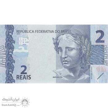 اسکناس 2 رئال بدون تاریخ (2022) سری JC - امضای (PRNG, RCN) جمهوری فدراتیو - تک - UNC64 - برزیل