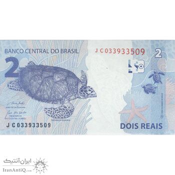 اسکناس 2 رئال بدون تاریخ (2022) سری JC - امضای (PRNG, RCN) جمهوری فدراتیو - تک - UNC64 - برزیل