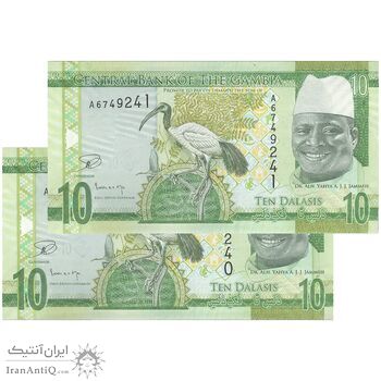 اسکناس 10 دالاسی بدون تاریخ (2015) جمهوری - جفت - UNC64 - گامبیا