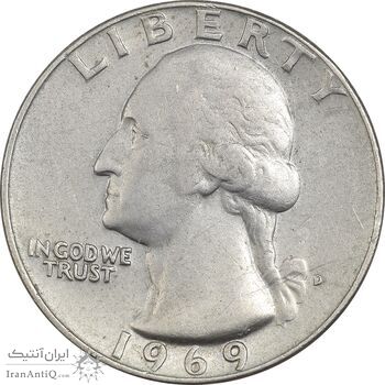 سکه کوارتر دلار 1969 واشنگتن - EF40 - آمریکا سکه کوارتر دلار 1969 واشنگتن - EF40 - آمریکا