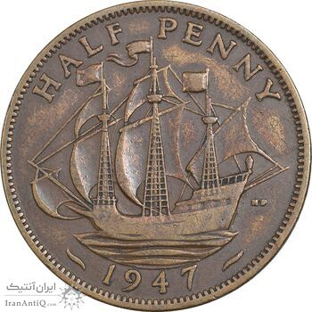 سکه 1/2 پنی 1947 جرج ششم - EF40 - انگلستان