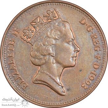 سکه 2 پنس 1993 الیزابت دوم - EF45 - انگلستان