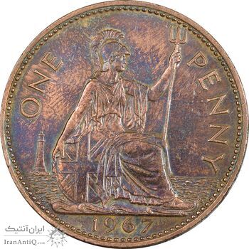 سکه 1 پنی 1967 الیزابت دوم - AU55 - انگلستان