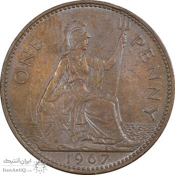 سکه 1 پنی 1967 الیزابت دوم - AU55 - انگلستان
