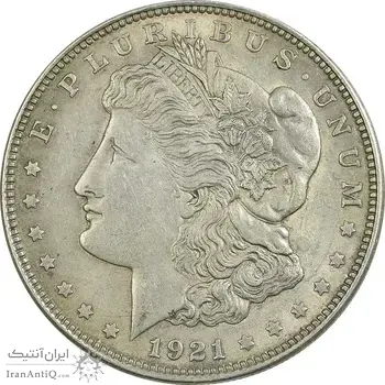 سکه یک دلار 1921 مورگان - AU55 - آمریکا