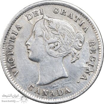 سکه 5 سنت 1871 ویکتوریا - EF40 - کانادا