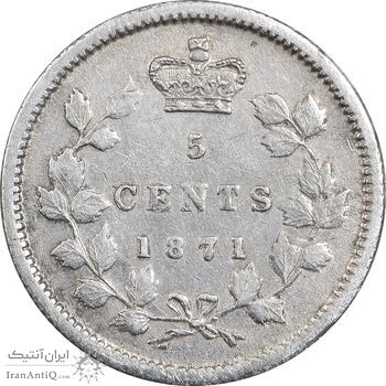 سکه 5 سنت 1871 ویکتوریا - EF40 - کانادا