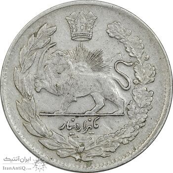 سکه 1000 دینار 1323 تصویری - EF45 - مظفرالدین شاه