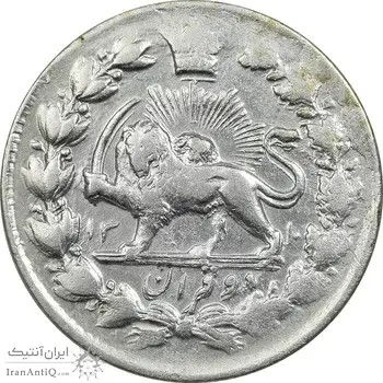 سکه 2 قران 1310 (مکرر پشت سکه) - EF40 - ناصرالدین شاه