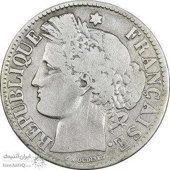 سکه 2 فرانک 1870 جمهوری سوم - VF30 - فرانسه